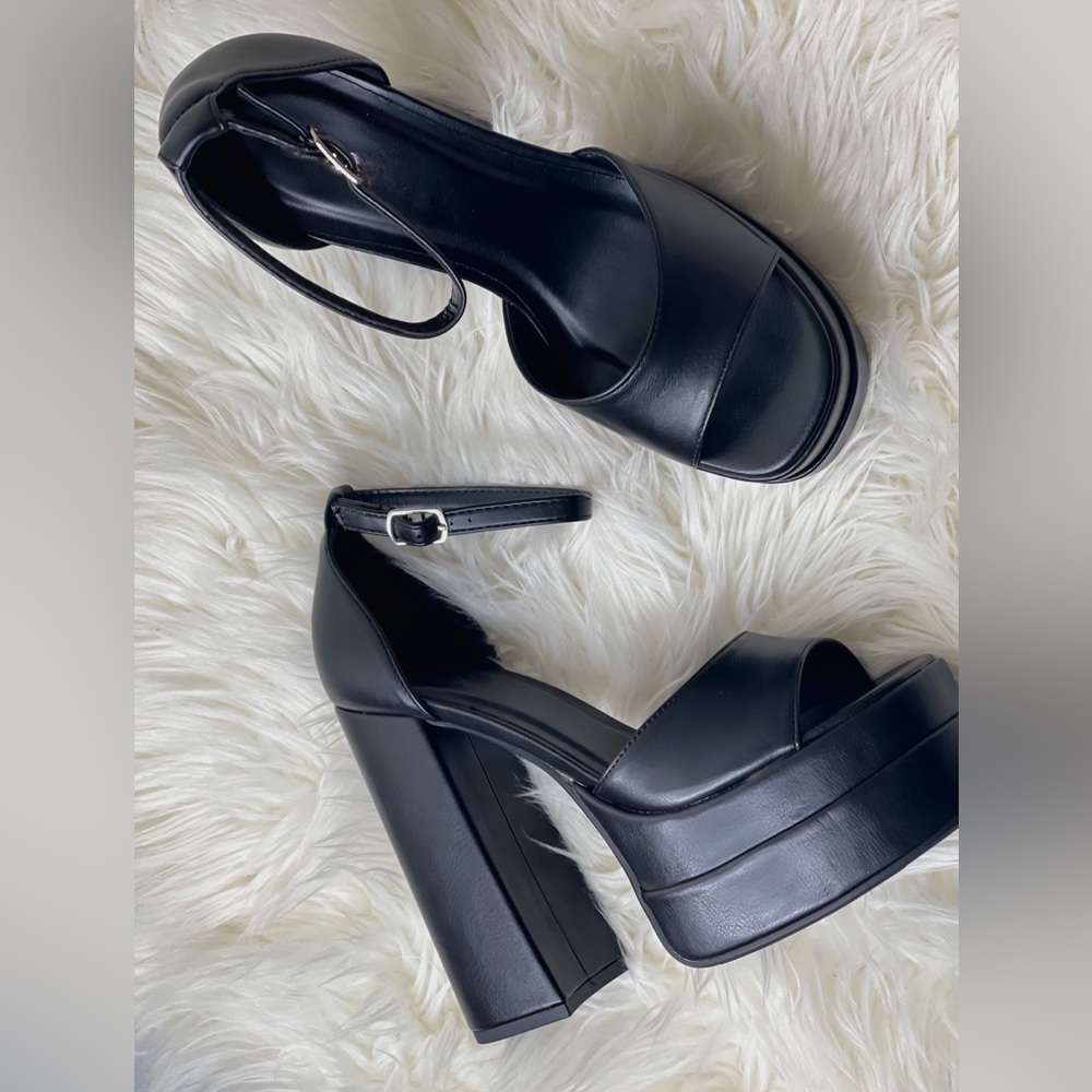Black platform heels
